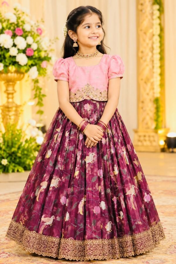 Pure Tissue Jamdani Lehenga with Maggam Work Blouse