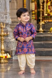 blue-patola-kurta-with-light-gold-pants